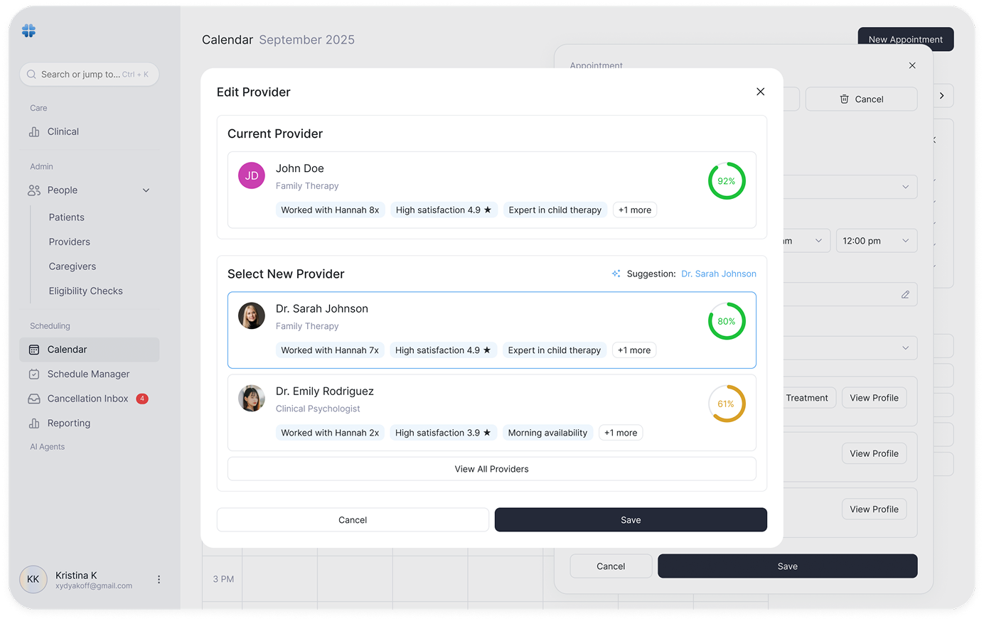 Smart Provider Matching Interface