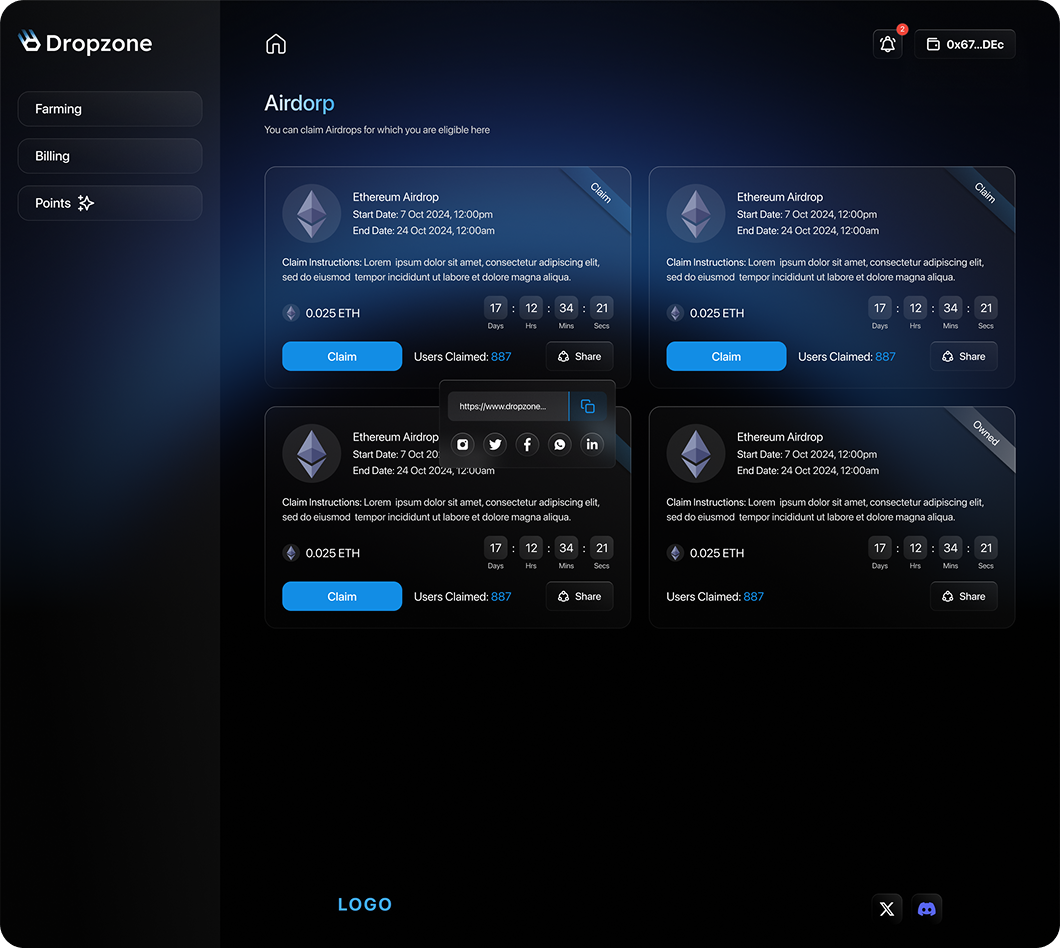 Dropzone Airdrop Claims