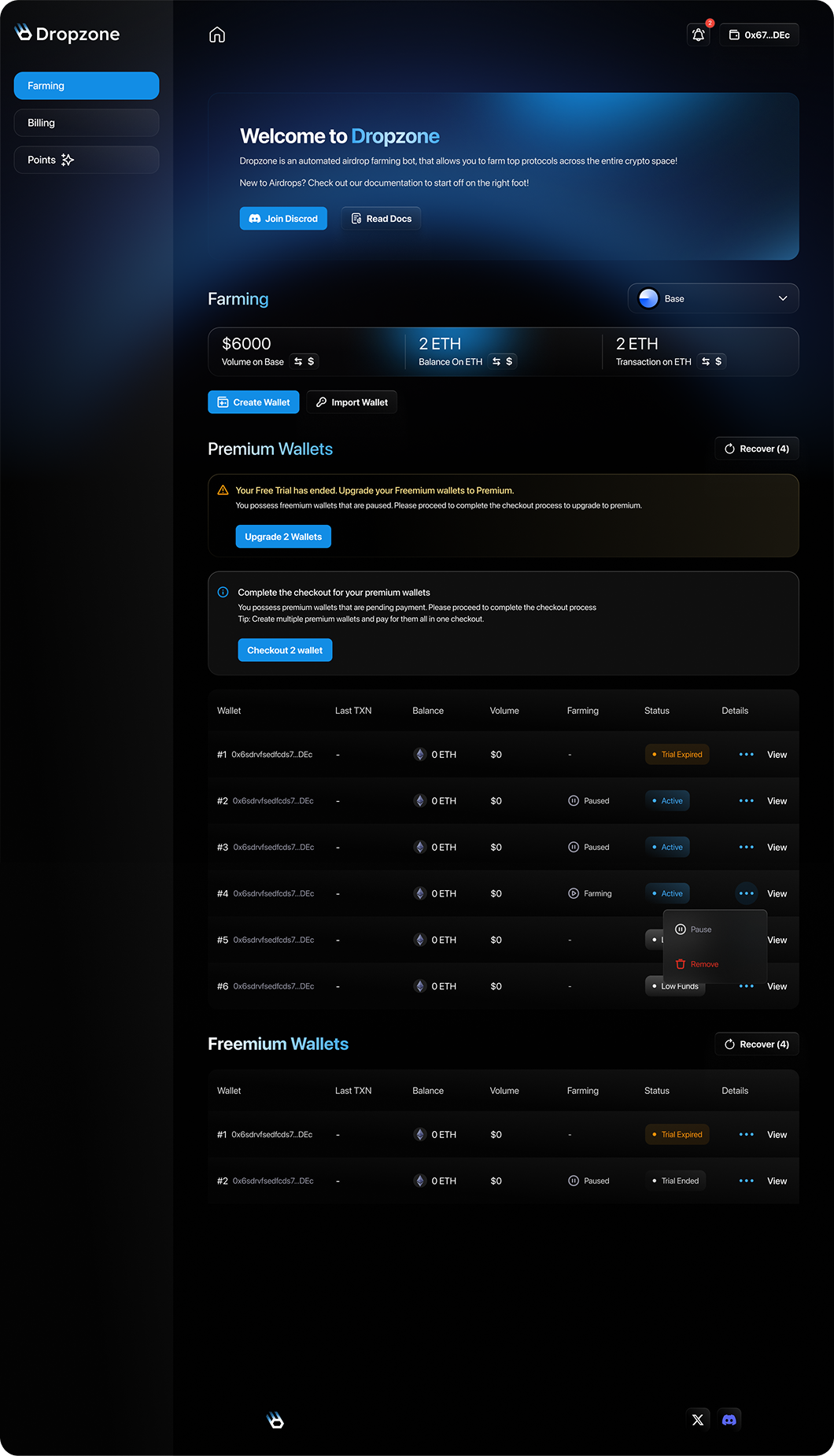 Dropzone Full Dashboard View
