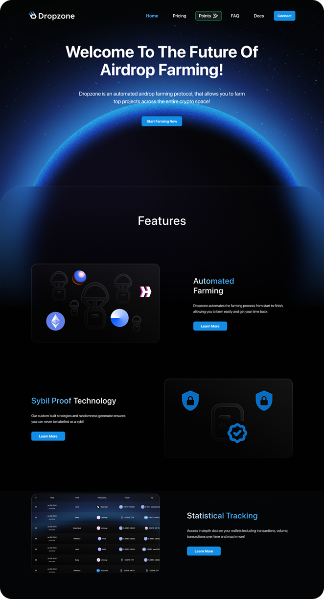 Dropzone Landing Page Hero