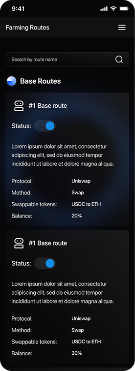 Dropzone Farming Routes Mobile