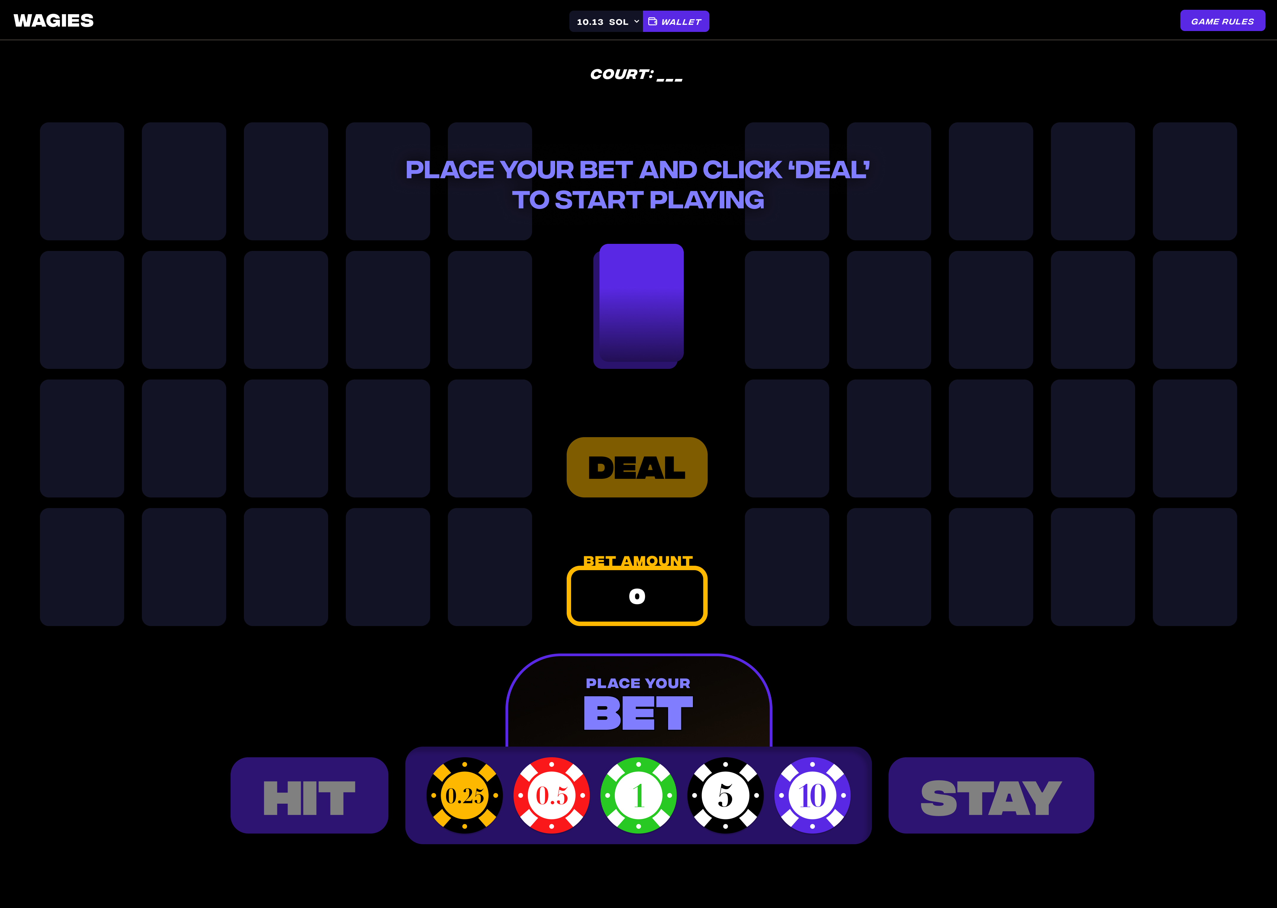 Betting Interface Desktop