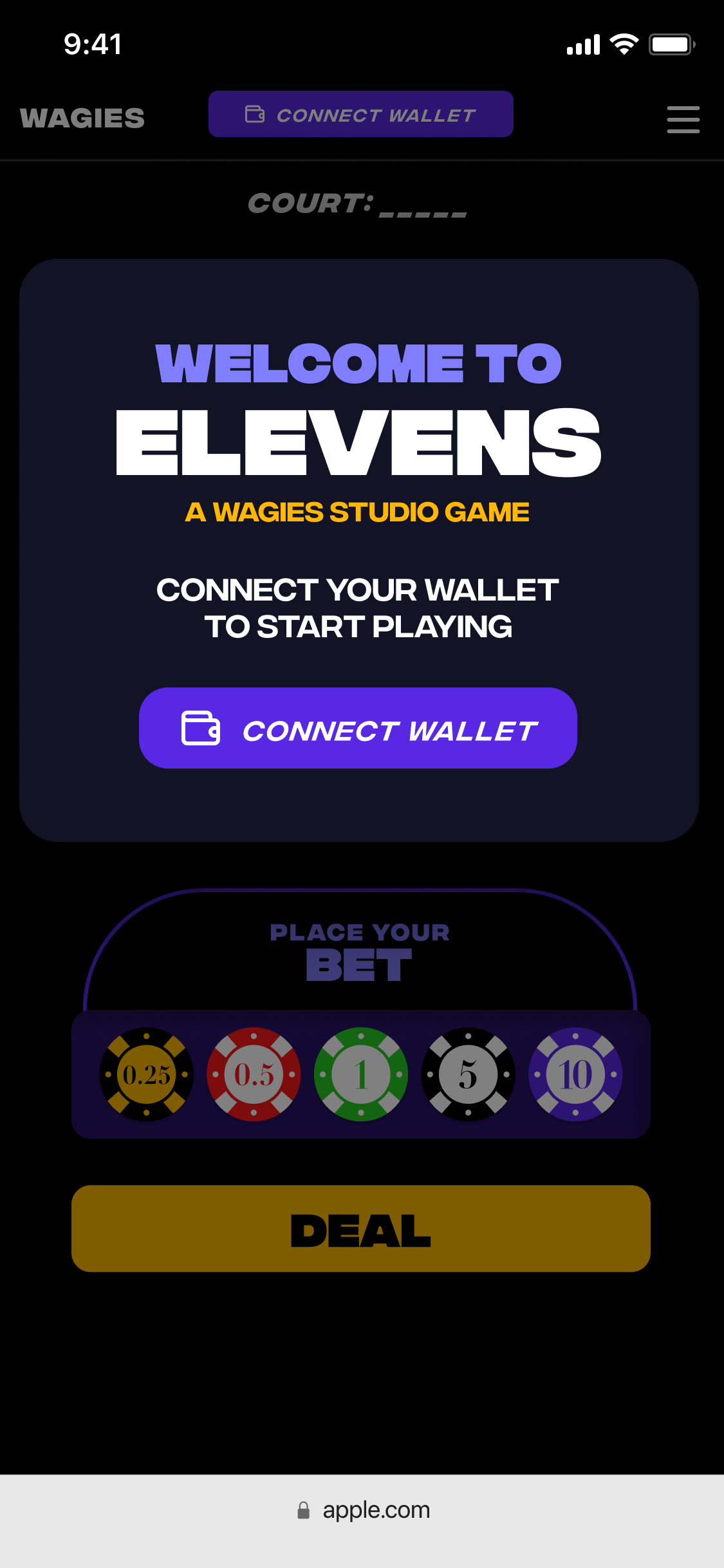 Elevens Welcome Screen