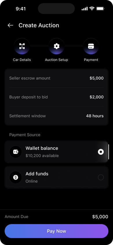 Create Auction Payment