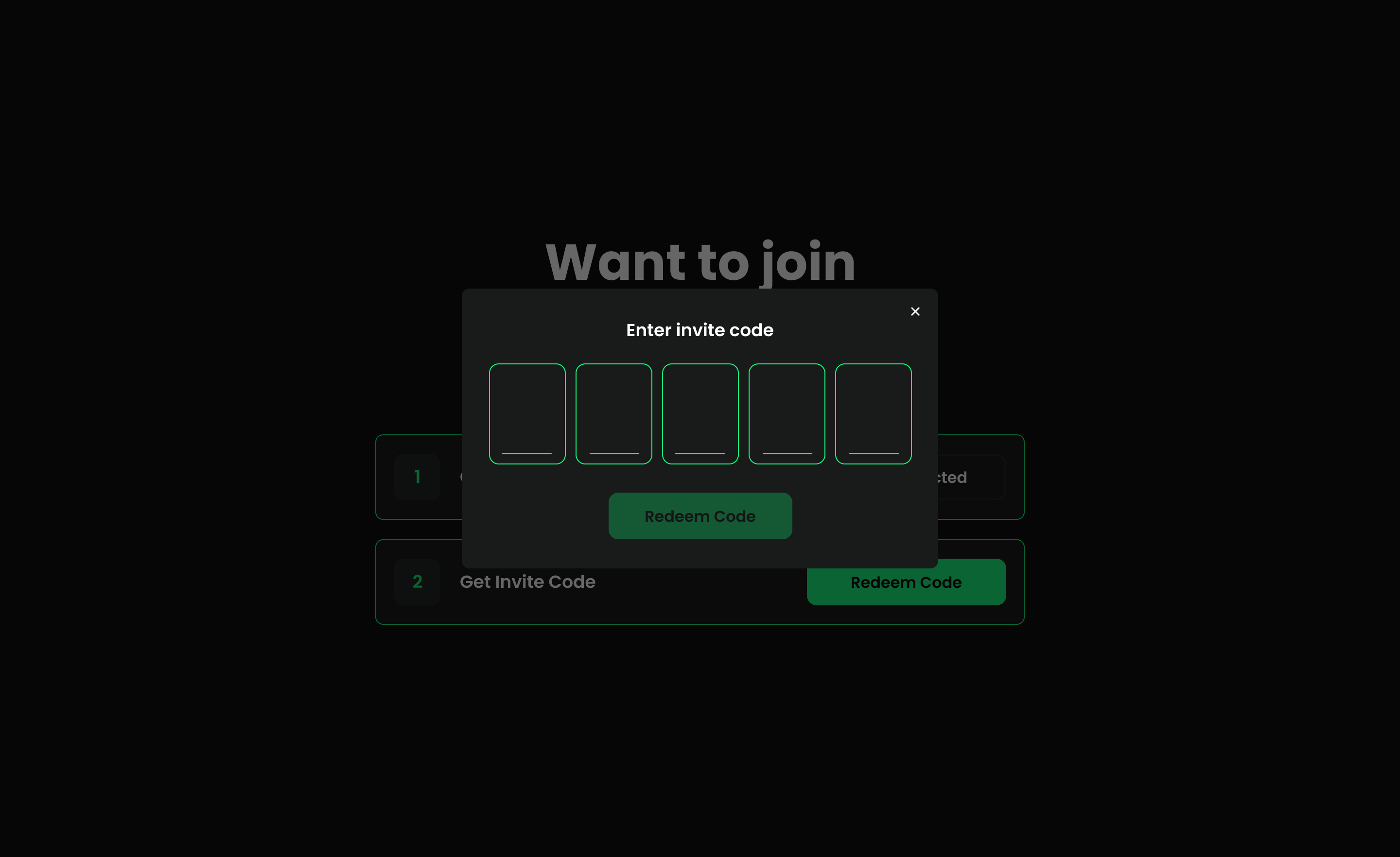 Invite Code Entry Modal