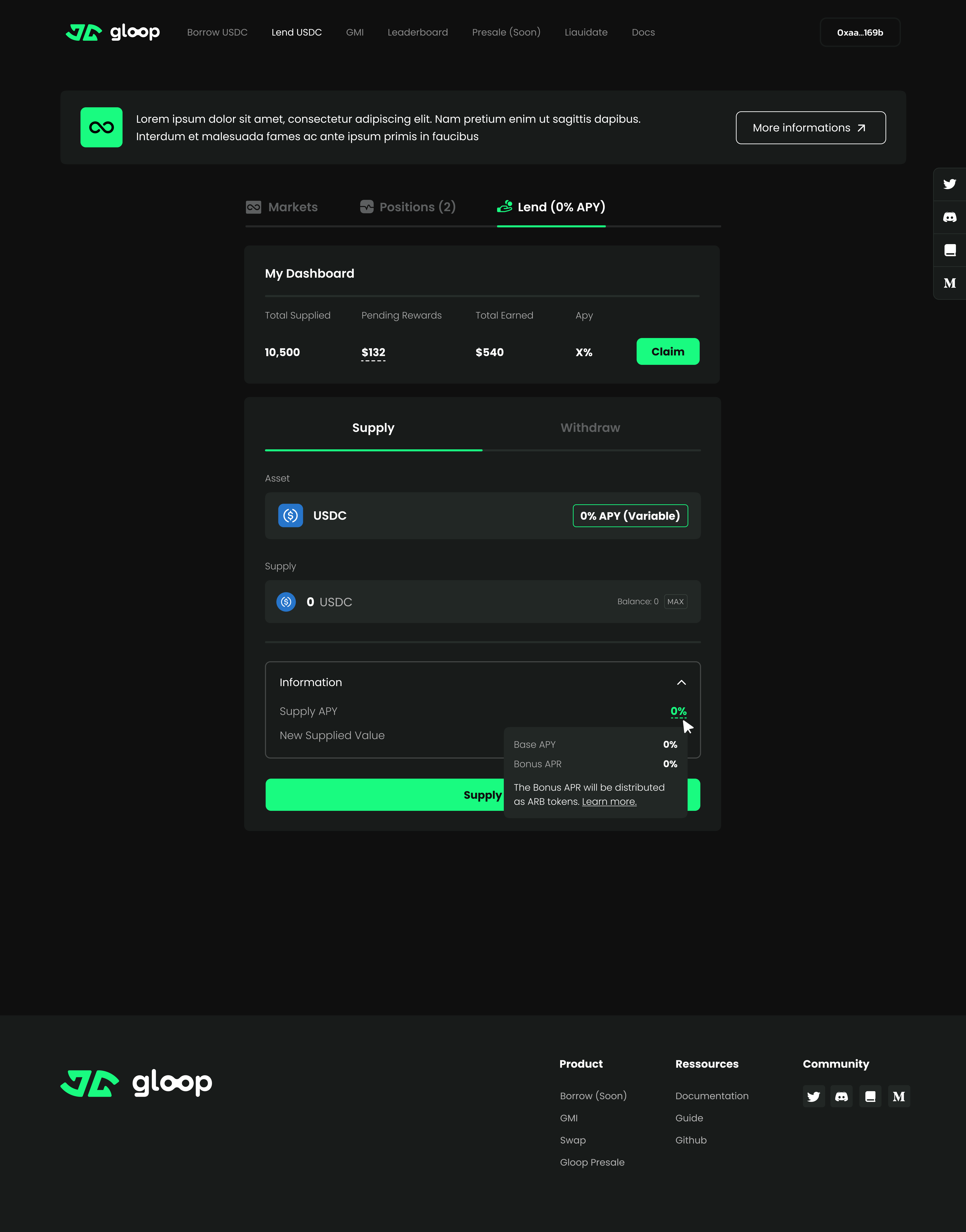 Gloop Lending Dashboard