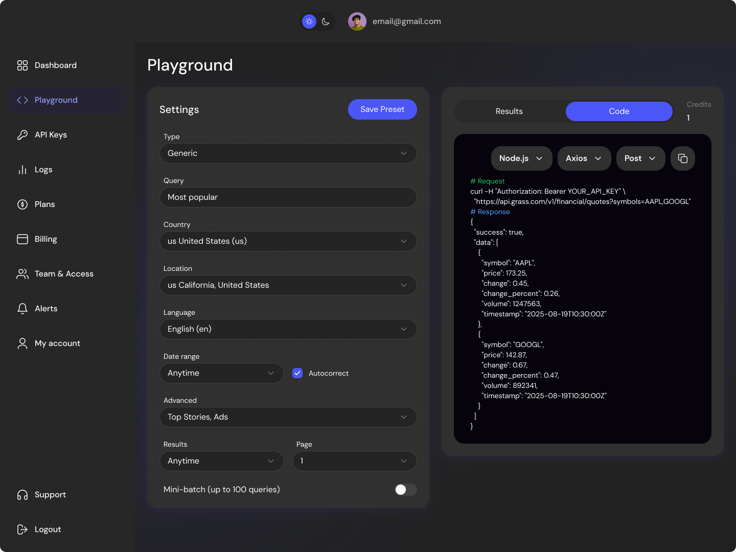Playground Dark Mode