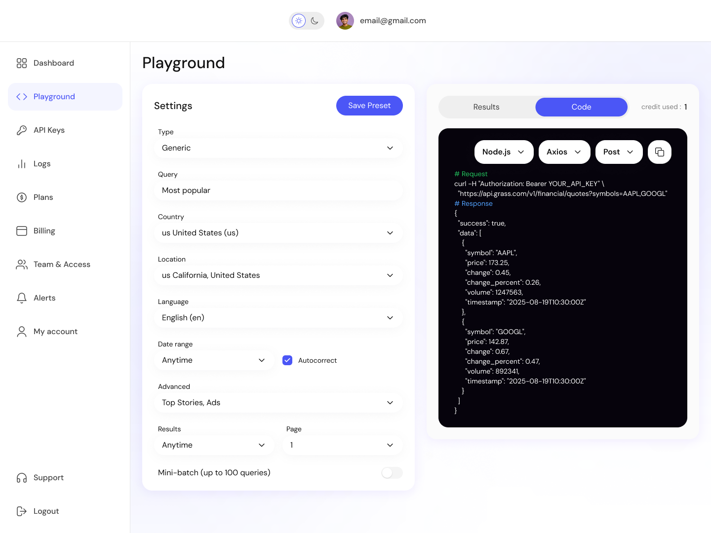 Playground Light Mode