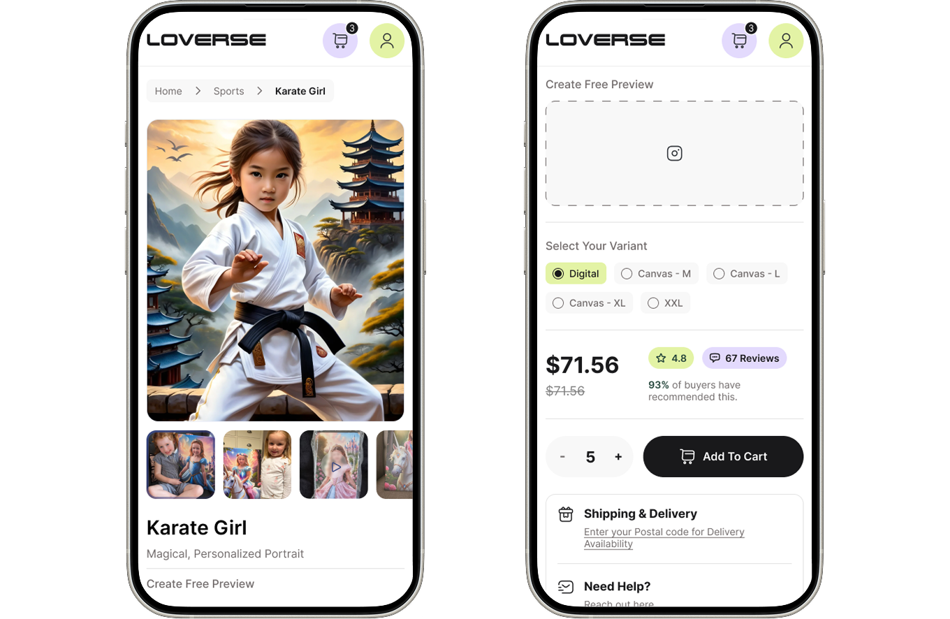 Loverse Mobile Views