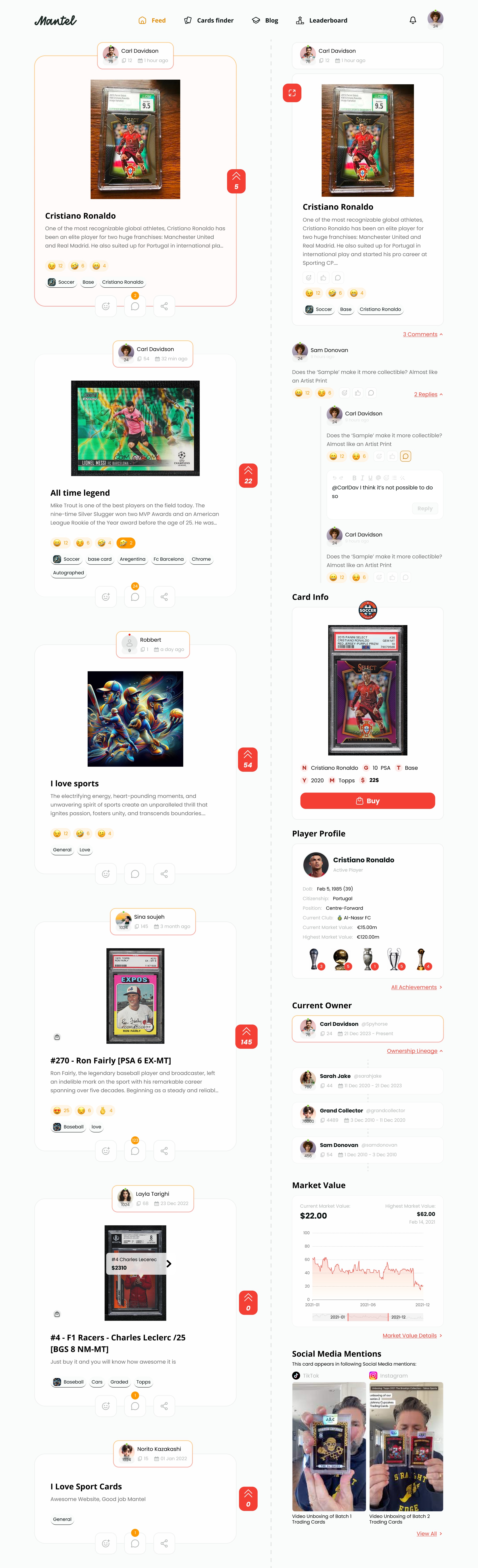 Mantel Feed with Comments