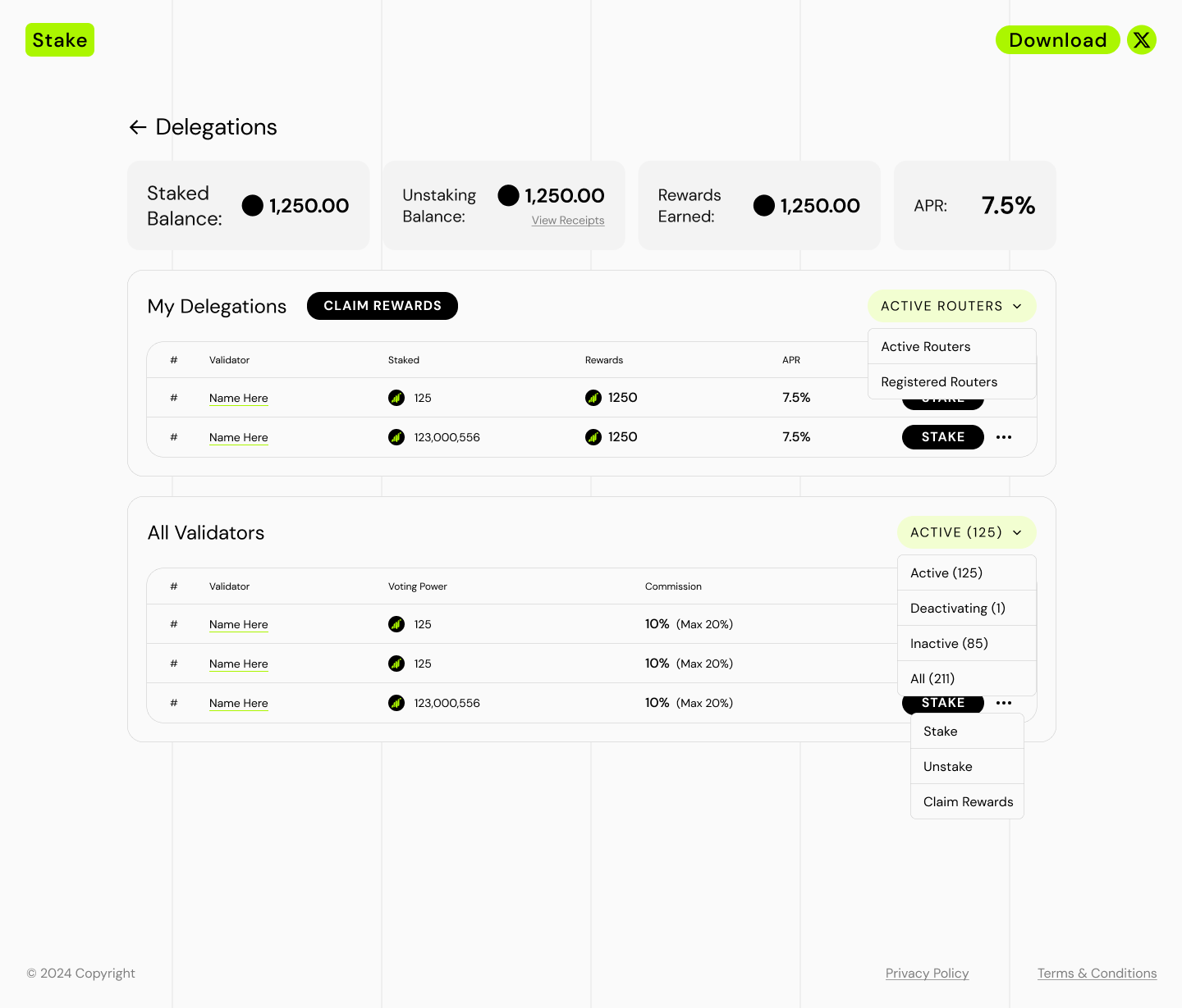 Desktop Delegations View