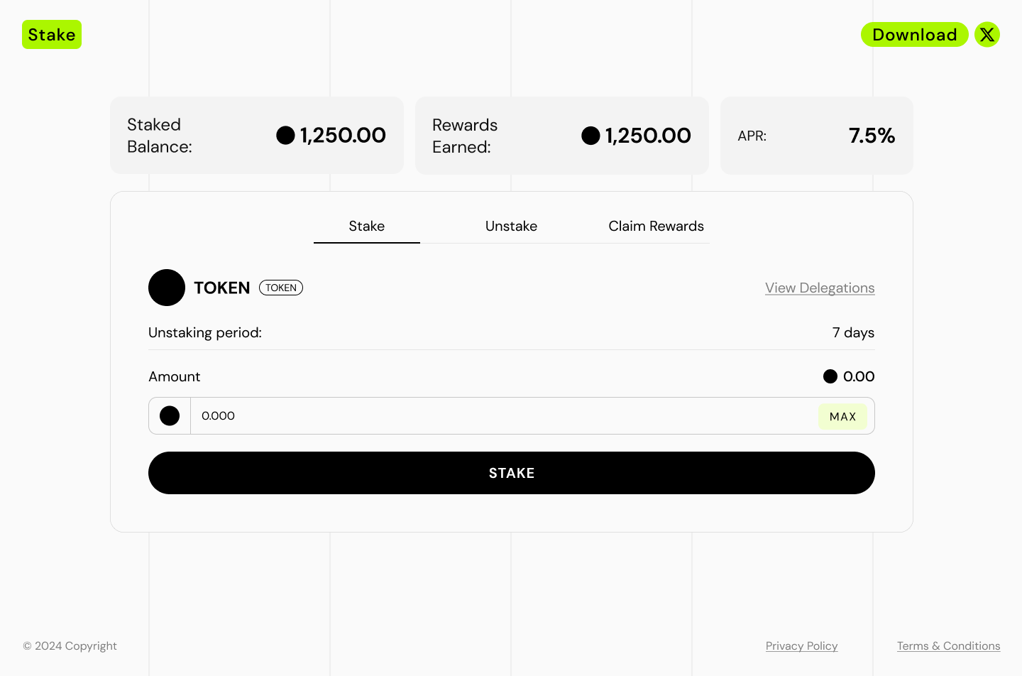 Desktop Staking Dashboard
