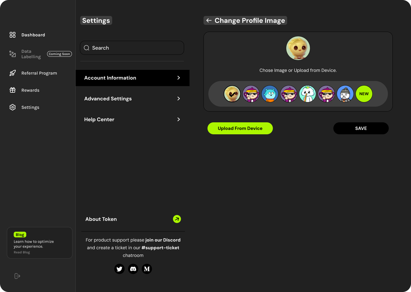 Desktop Settings Dark - Profile Change
