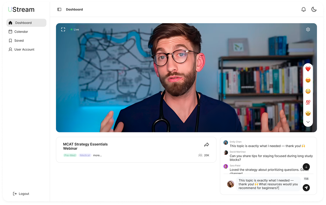 UStream Live Webinar Desktop