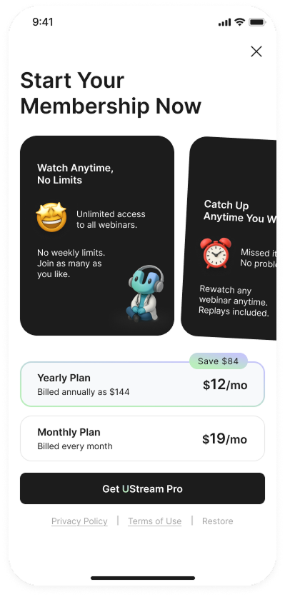 UStream Subscription