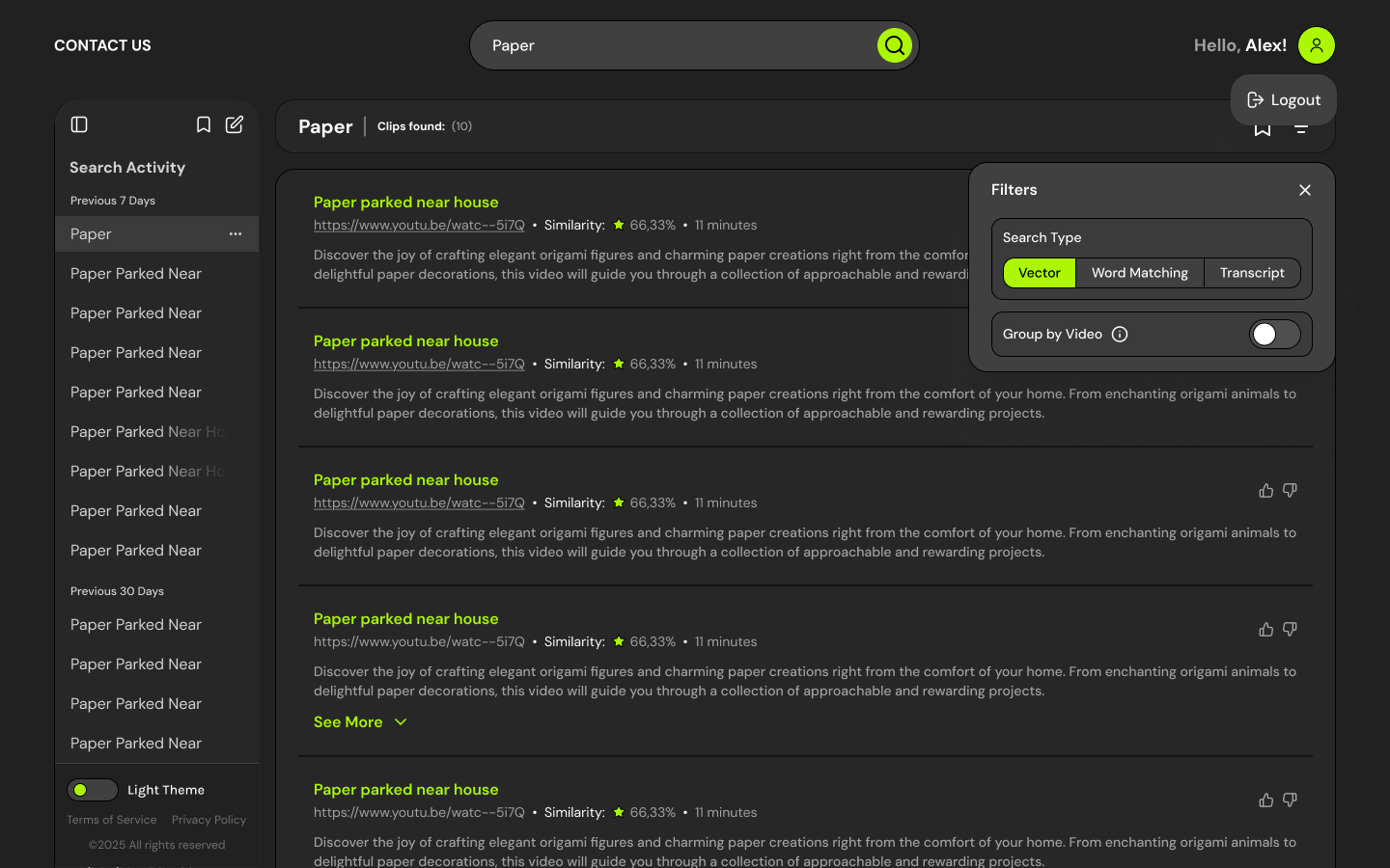Desktop Results Dark